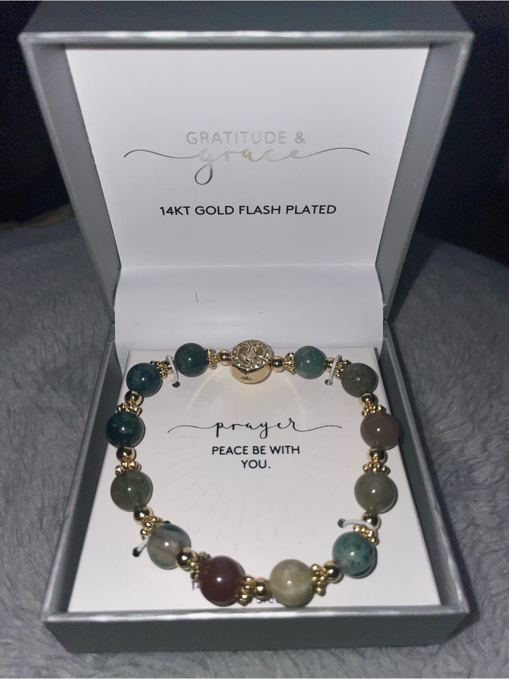 Grace Green Multi-Stone Bracelet with Gold Accents